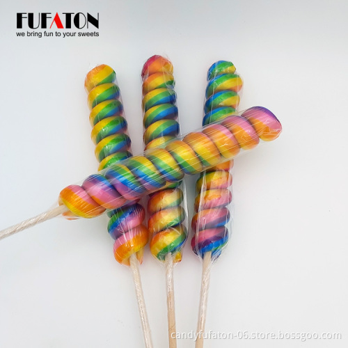 Fruit flavored spiral Lollipop candy twist lollipop swirl for sale